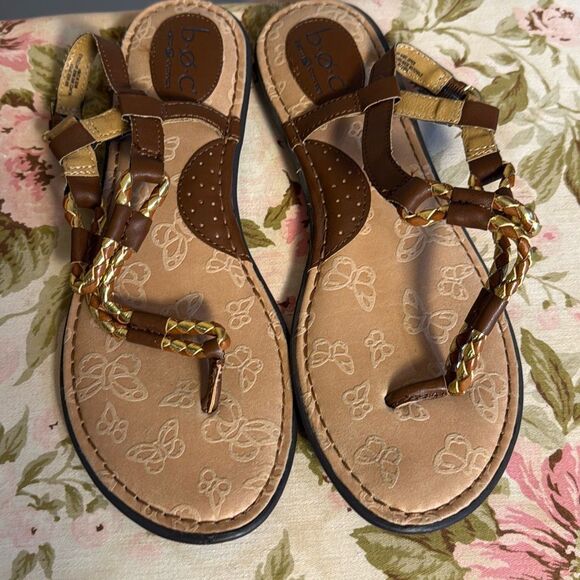 B.O.C. Born of concepts brown strappy sandals women’s size 10 ankle strap hippie - Picture 1 of 5